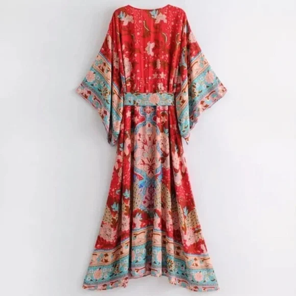 New Bohemian Floral Midi Maxi Dress - Picture 12 of 14